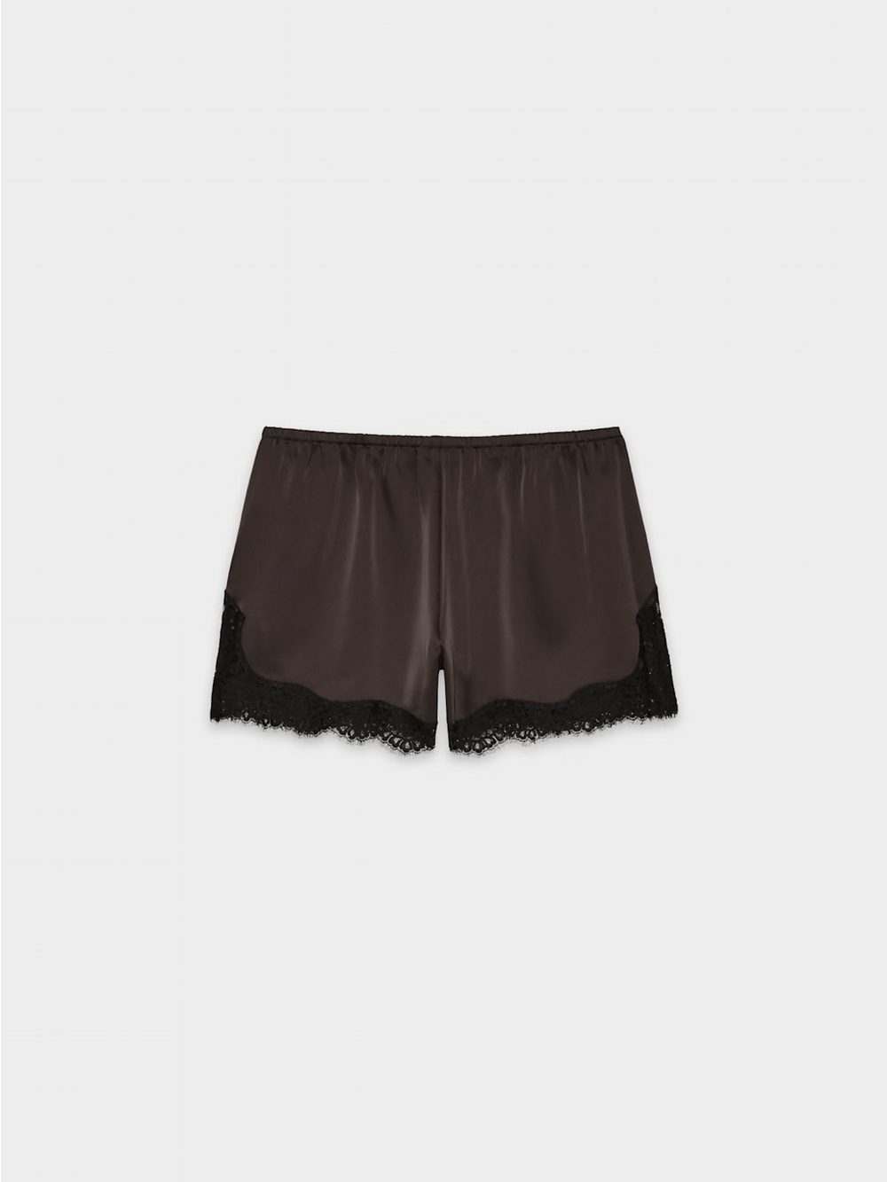 NWT - Aritzia Wilfred Whimsy Satin Shorts - Rich Mocha Brown/Black - Size Small - Picture 7 of 7